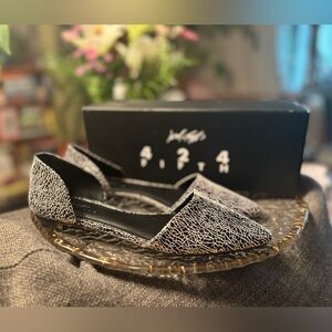 Lord & Taylor 424 Fifth Crackle B&W Mosaic Pattern Flats • New In Box • Size 7.5